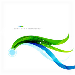 Green blue wave lines