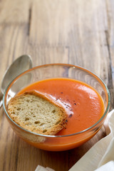 soup in bowl with bread