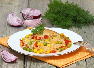 Chicken with Rice and vegetables