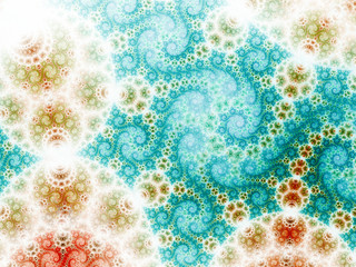 Colorful soft fractal swirls, digital artwork