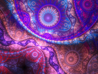 Purple fractal pattern, digital artwork