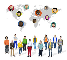 Global Community World People Social Networking Concept