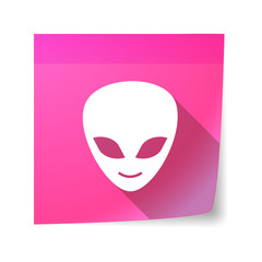 Sticky note icon with an alien face
