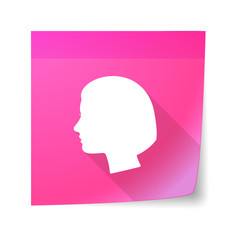 Sticky note icon with a female head