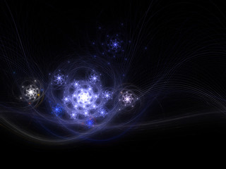 Fractal galaxies in universe, digital artwork