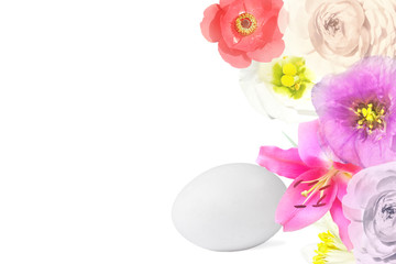 Easter egg and flowers