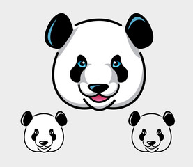 Panda face mascot. Good use for logo, symbol, icon, mascot.