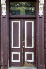 Old Brown and White Door