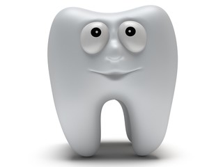 Cute healthy tooth with funny face