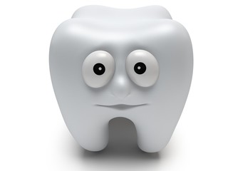 Cute healthy tooth with funny face