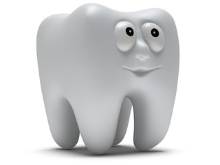 Cute healthy tooth with funny face