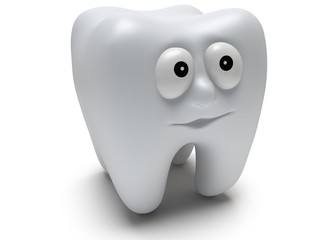 Cute healthy tooth with funny face