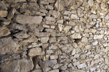 Mur typique de pierres (Loire)