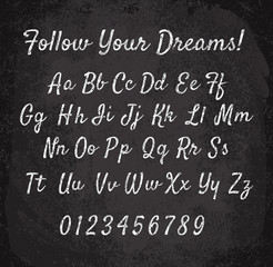 Obraz premium Vector illustration of chalked alphabet.