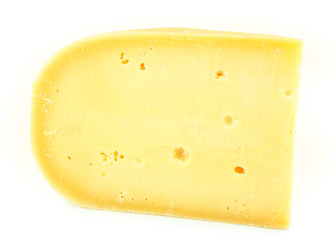 Piece of cheese isolated on white