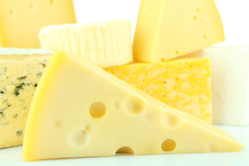 Different sort of cheese, closeup