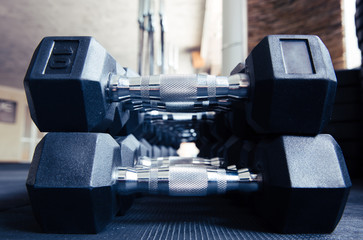Naklejka premium Closeup image of a dumbbells