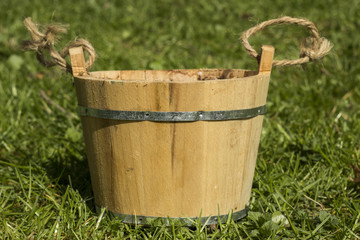 Rustical pail on the grass