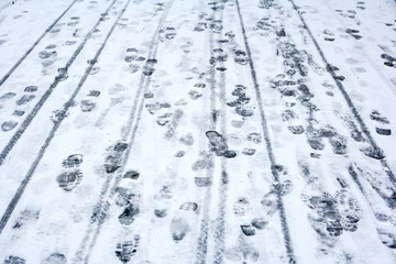 Footprints in the snow