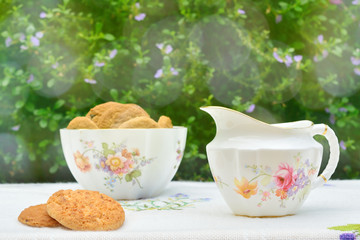 Table set for tea. Traditional British Tea Time