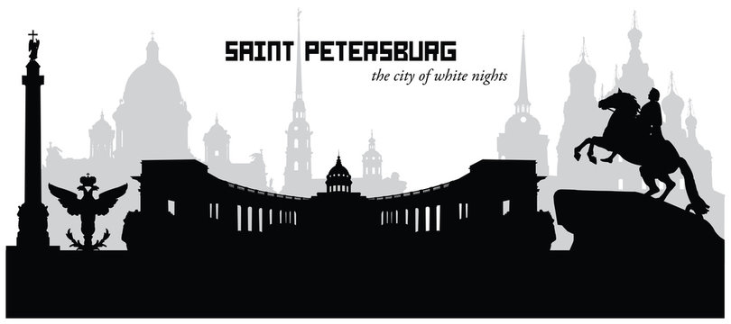 Vector illustration of Saint Petersburg Russia