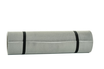 Multipurpose mat rolled up and secured close up