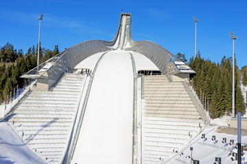 Holmenkollen ski jump in Oslo Norway at sunny day