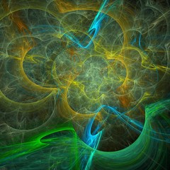 Abstract shapes made of fractal textures.