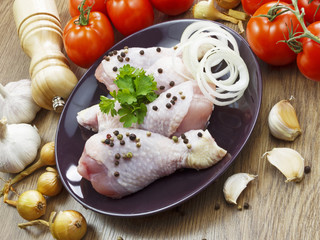 chicken drumstick with vegetables