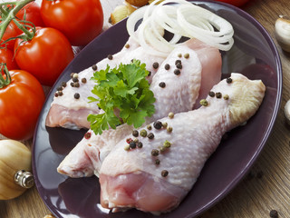 chicken drumstick with vegetables