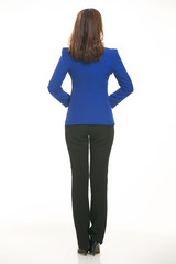 Fototapeta premium Young Asian women wearing a suit in front of a white background