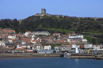 Scarborough Castle - Town and Harbor