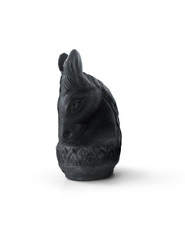 Obraz premium black horse chess on white.