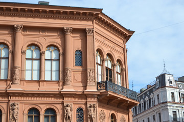 Fototapeta na wymiar Fragment of old building in Riga.
