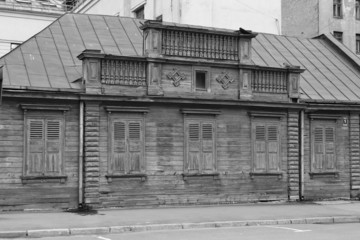 Old wooden building in center of Riga.