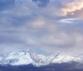 Fototapeta na wymiar High Tatras Mountains - Gerlach Peak on Cloudy Day