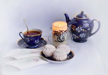 Чаепитие с зефиром.