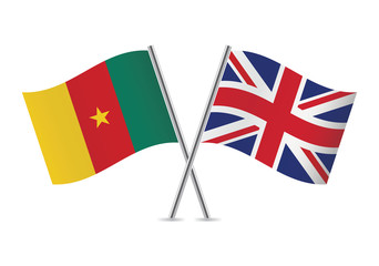 British and Cameroon flags. Vector illustration.