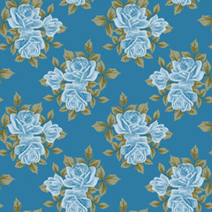 Vintage seamless pattern with roses