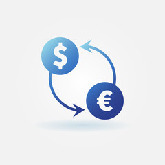 Exchange blue vector icon