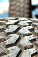 close up car tire texture