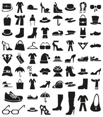 clothing and footwear icons on white