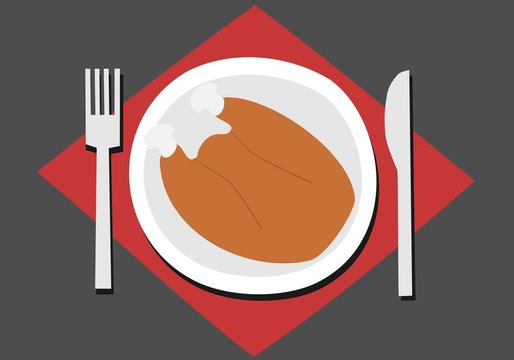 recommend clip art: Thanksgiving day - turkey on plate