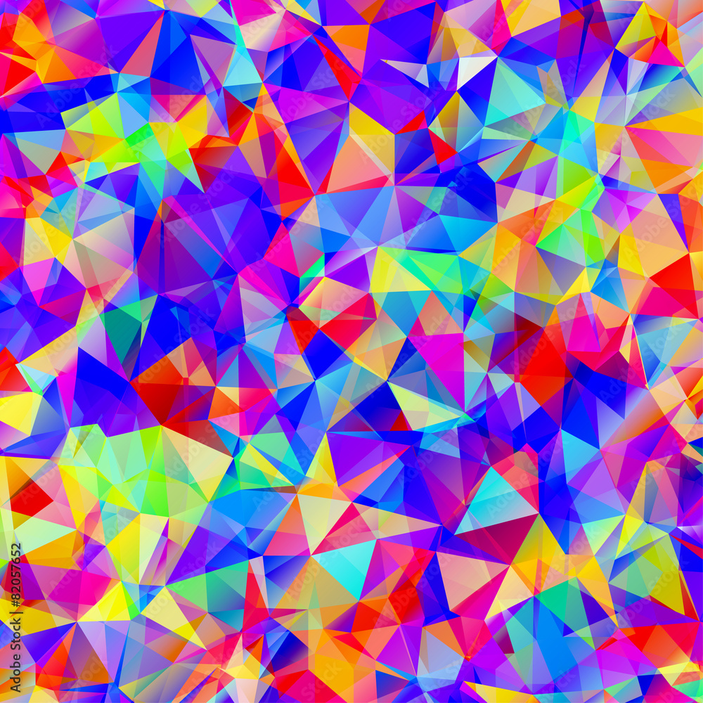 Poster colorful pattern with chaotic triangles
