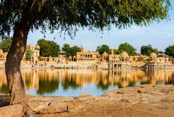 Foto auf Leinwand Gadi Sagar (Gadisar) See, Jaisalmer, Rajasthan, Indien, Asien © photoff