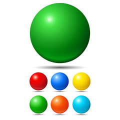 Set of bright colored balls