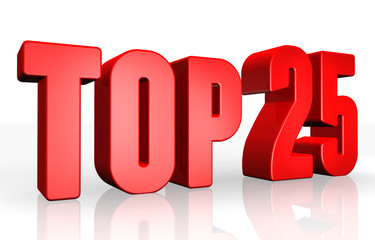 Top 25 - 3d illustration on white background