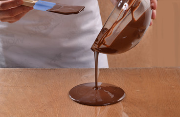 Cocinando con crema de chocolate.