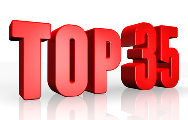 Top 35 - 3d illustration on white background