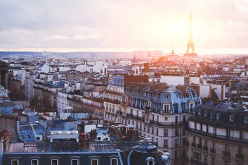 Fotobehang architecture of Paris, France, traditional buildings and streets © Song_about_summer